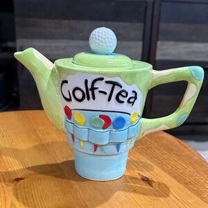 Peggy Turchette Golf-Tea Ceramic Teapot